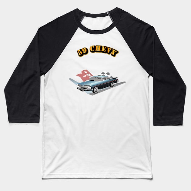 Vintage care - 59 Chevy Baseball T-Shirt by Pet & Nature Lovers